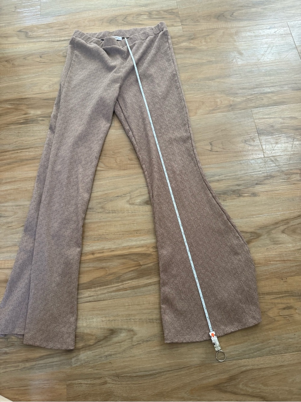 Ina Ribbed Knit Wide-Leg Pants in Mauve Taupe